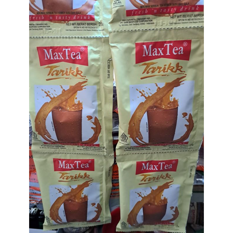 Jual maxtea tarik / teh tarik 1 renceng isi 10 pcs | Shopee Indonesia