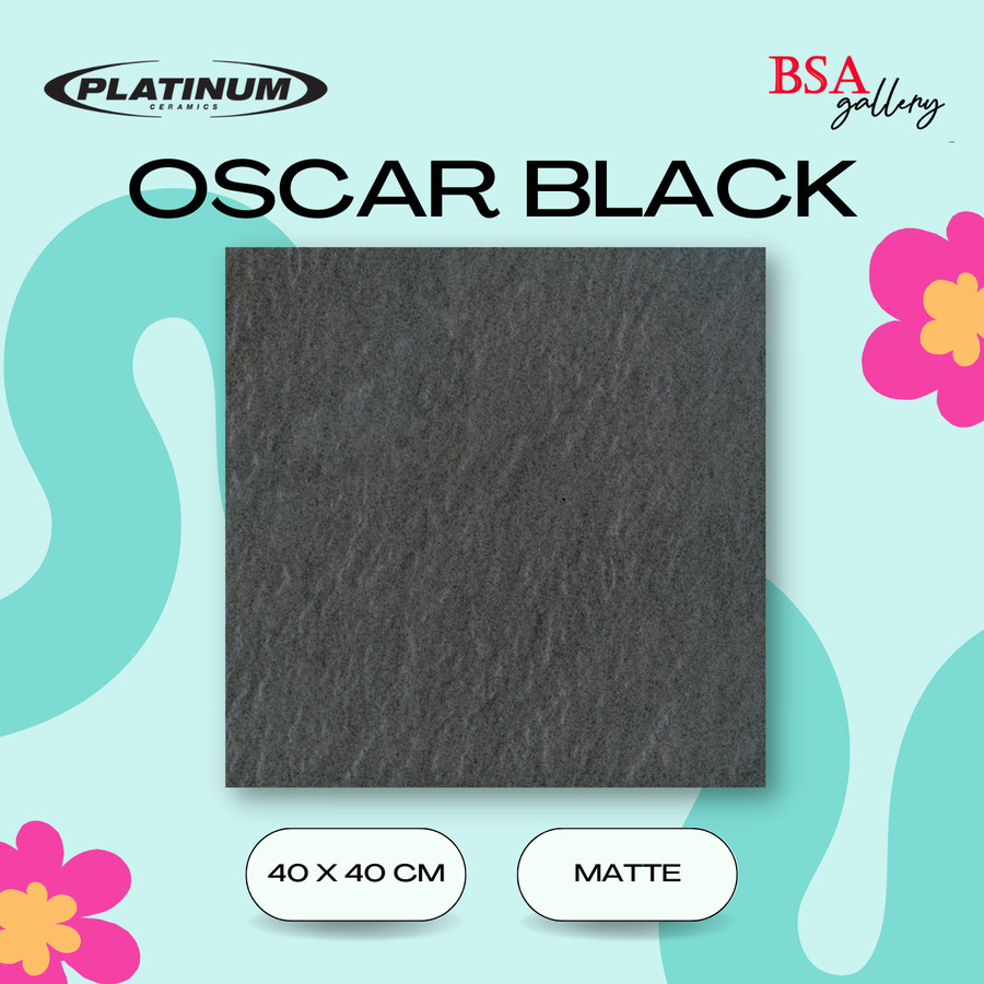 Jual KERAMIK LANTAI PLATINUM OSCAR BLACK 40X40 / KERAMIK KAMAR MANDI