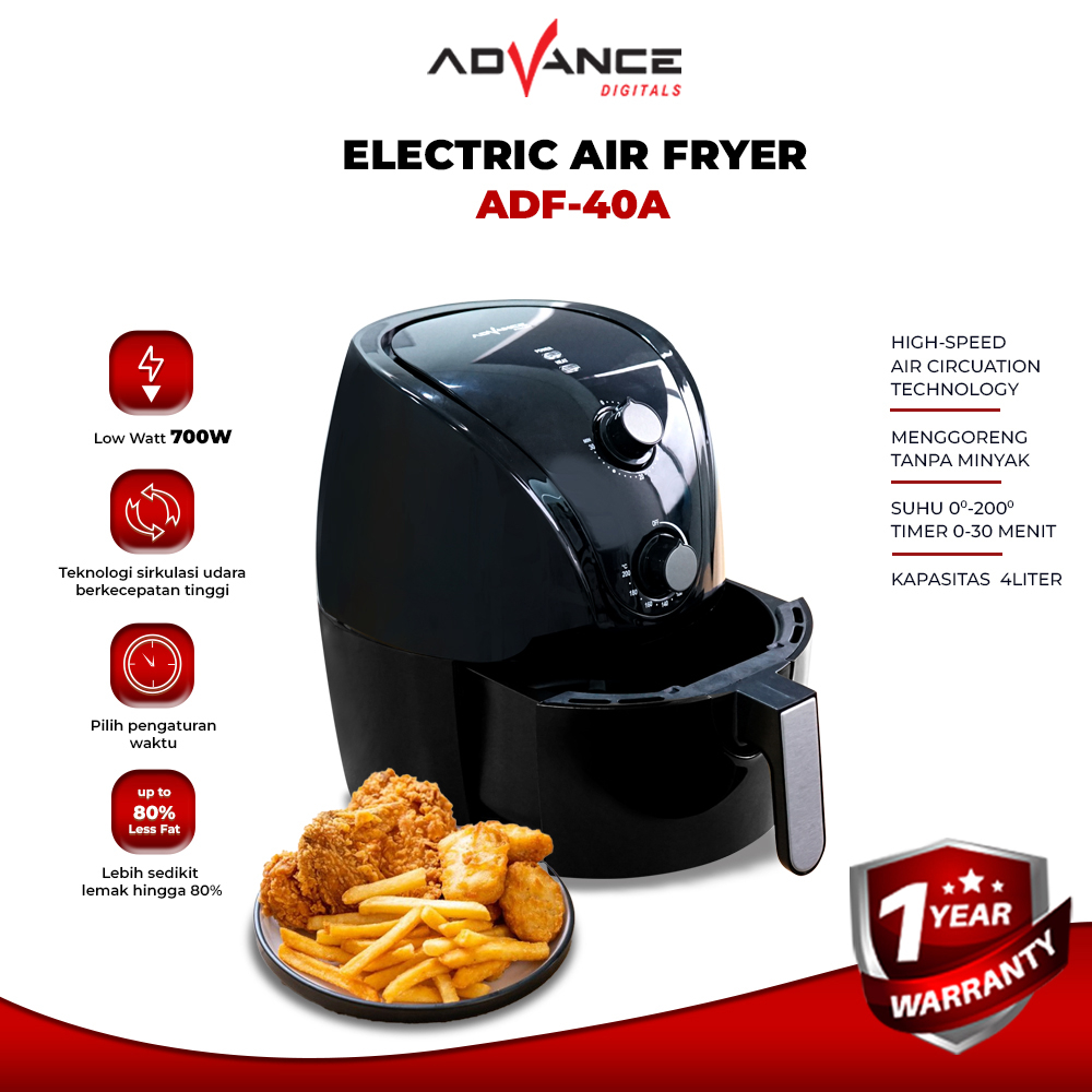 Jual Advance Air Fryer ADF-40A Mesin Penggoreng Tanpa Minyak Aman Untuk ...