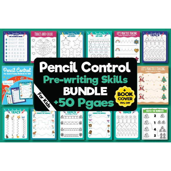 Jual +50 Pages of Kindergarten Pencil Control Tracing Exercises ...
