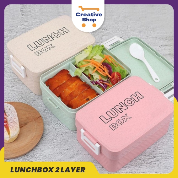 Jual CREATIVESHOP | Lunch Box Double Layer / Tempat penyimpanan Makanan