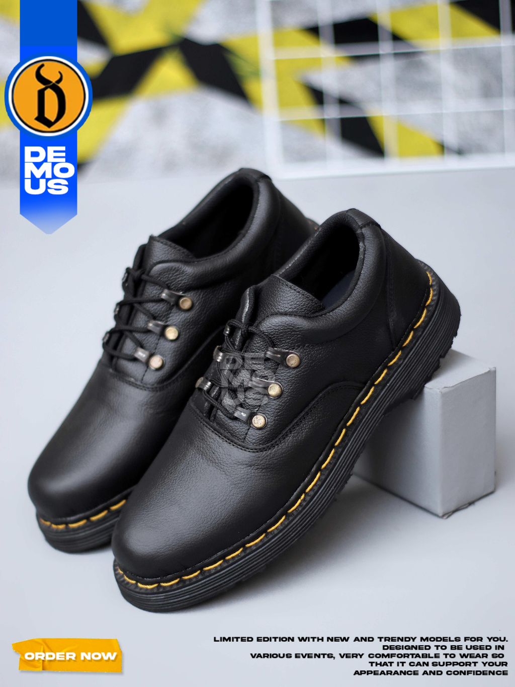 Jual DEMOUS Hagrid - Sepatu Pantofel Formal Docmart Low Boots Kulit ...