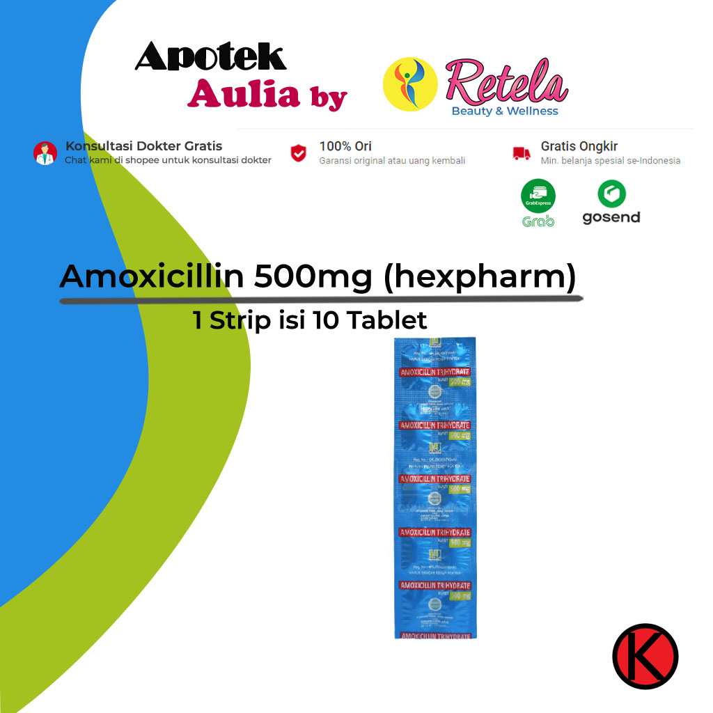 Jual Amoxicillin 500mg 1 strip isi 10 tablet (HJ) Shopee Indonesia