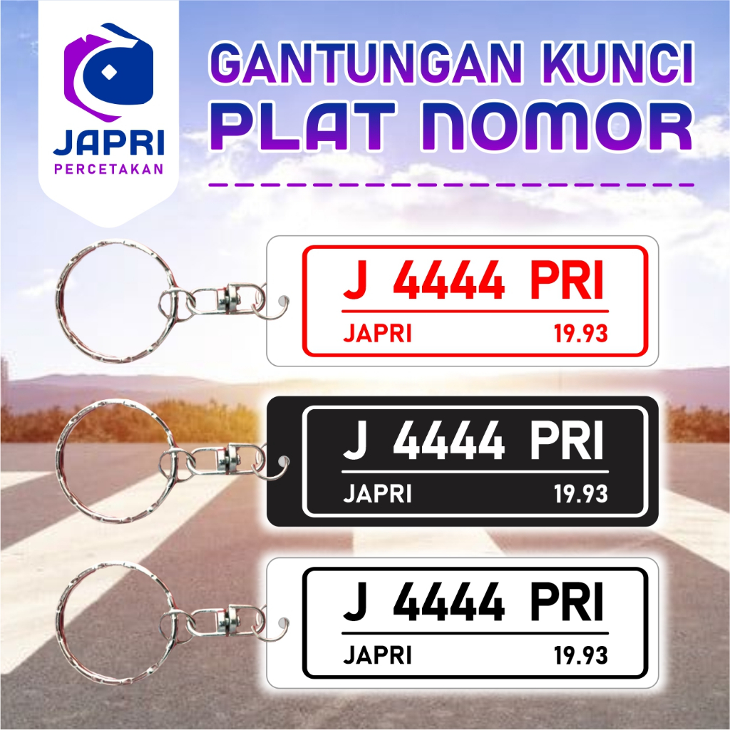 Jual Gantungan Kunci Akrilik Plat Nomor Ganci Plat Nomor Akrilik Shopee Indonesia