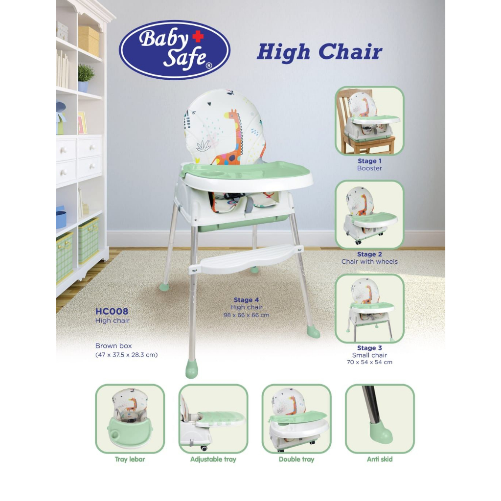 Jual Baby Safe High Chair 3 in 1 HC05 / Kursi Makan Anak / Kursi Makan