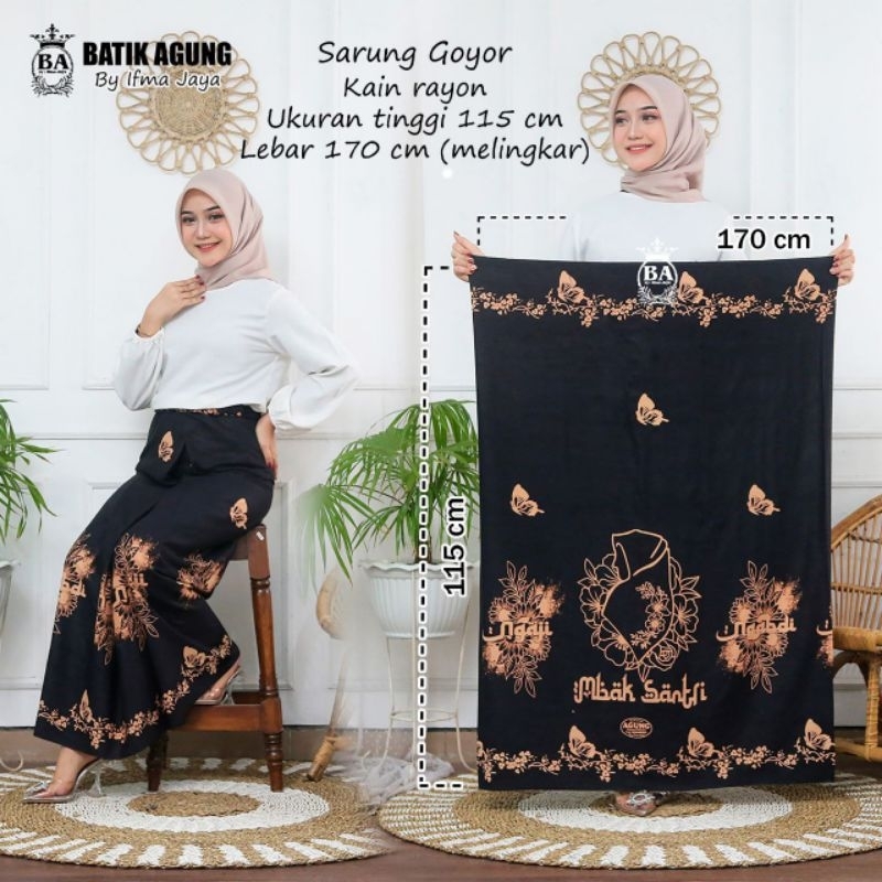 Jual Sarung Batik Rayon Print Motif Mbak Santri Ngaji | Seragam Irengan ...