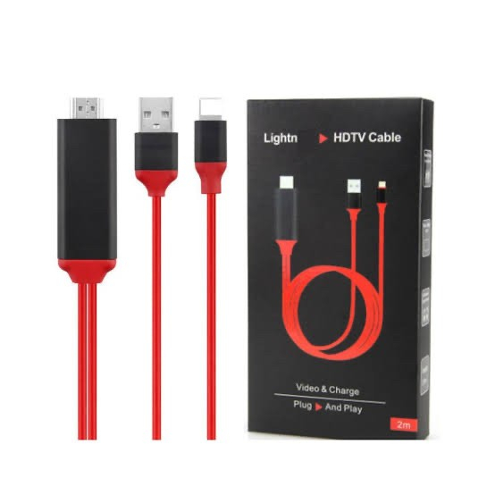 Jual Kabel Lightning to HDMI HDTV Video Cable iPhone iPad iPod Shopee Indonesia