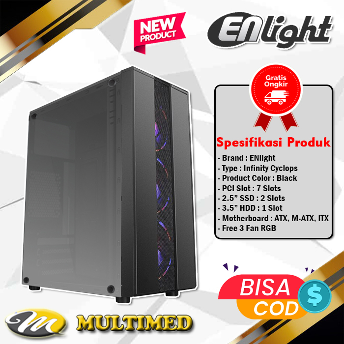 Jual Casing Pc Gaming Enlight Infinity Cyclops Atx Shopee Indonesia