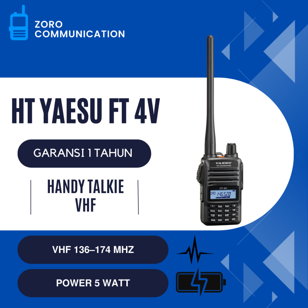 Jual HT Yaesu FT 4V VHF Original Garansi Resmi YAESU FT 4 FT4 YAESU VHF ...