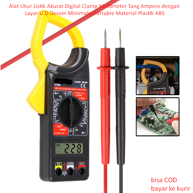 Jual Alat Ukur Listik Akurat Digital Clamp Multimeter Tang Ampere ...