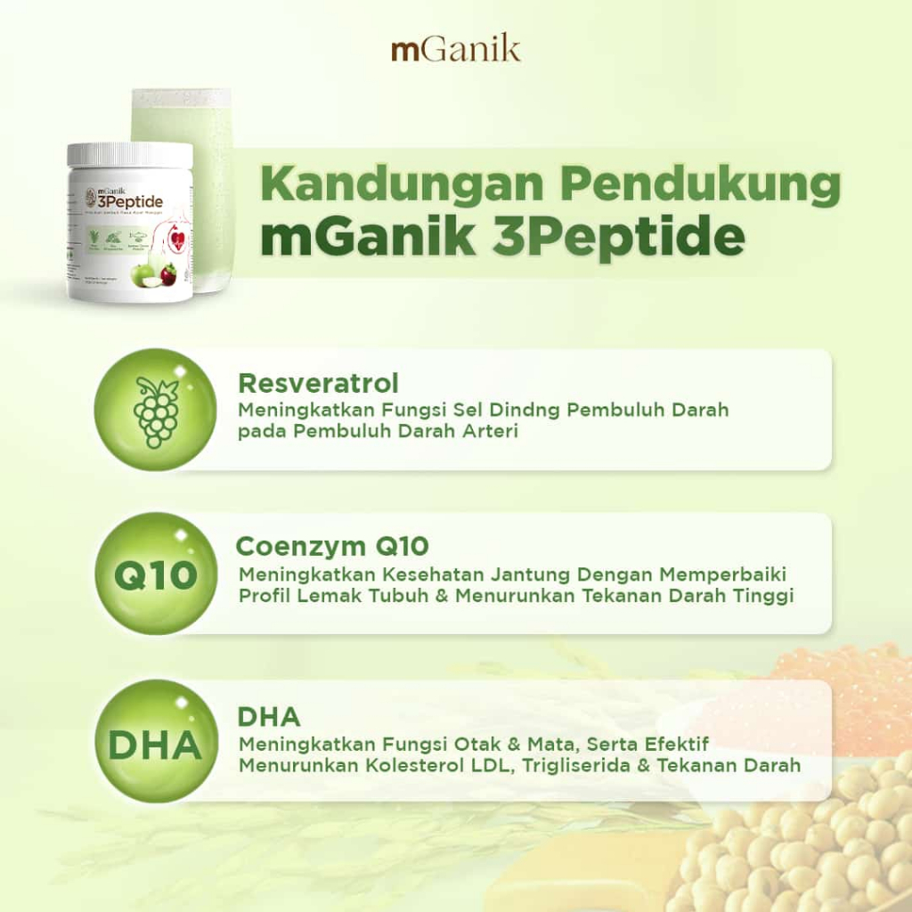 Jual MGANIK 3Peptide 330 gr - Suplemen Jantung Kardiovaskular Rice Soy ...