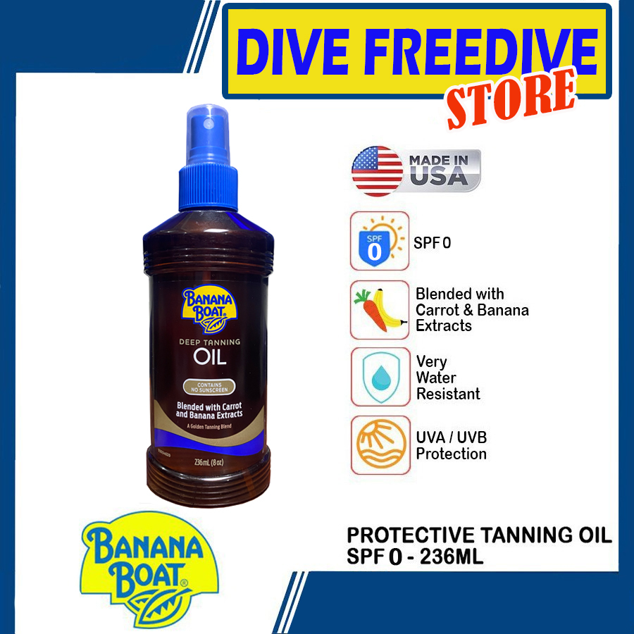 Jual Spray Deep Tanning Oil Banana Boat Body Oil SPF 0 236ml Not