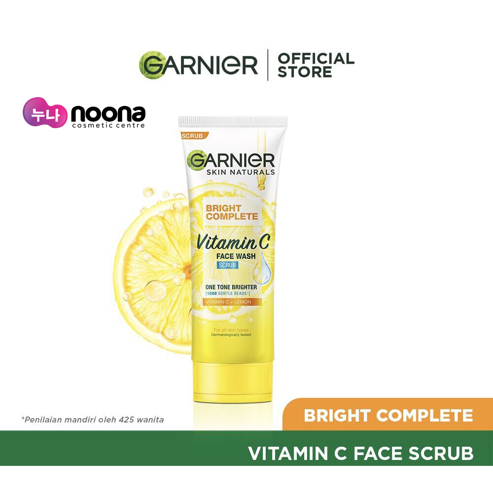 Jual GARNIER BRIGHT COMPLETE VITAMIN C FACE WASH SCRUB 100ML N001973