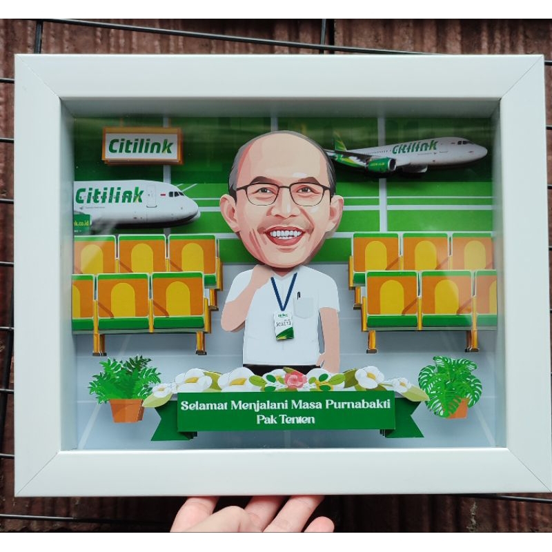 Jual Pop up 3D frame 25x30cm (10R) scrapframe karikatur hadiah wisuda ...