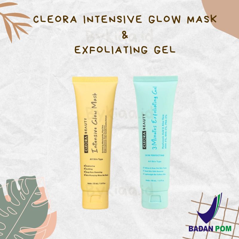 Jual Cleora 3 Minutes Exfoliating Gel 50ml & Intensive Glow Mask ...