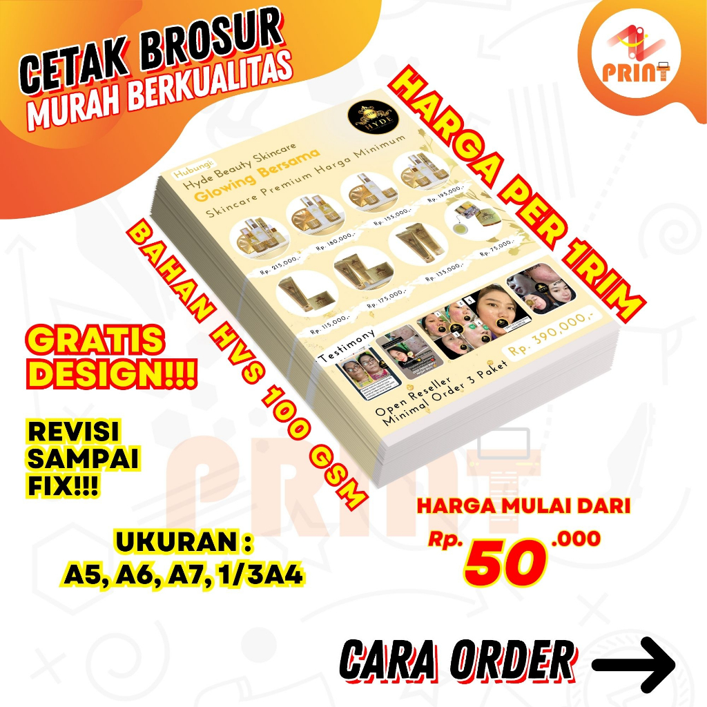 Jual Cetak Brosur Murah Free Design Bahan Hvs 100gram Harga Per 1 Rim Shopee Indonesia 5437