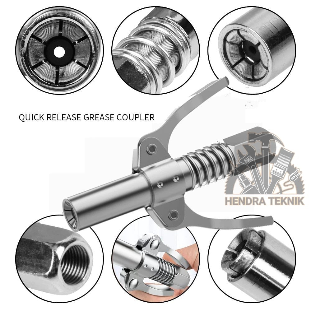 Jual Kepala Selang Grease Gun Jepit Penjepit Nepel Stempet Coupler