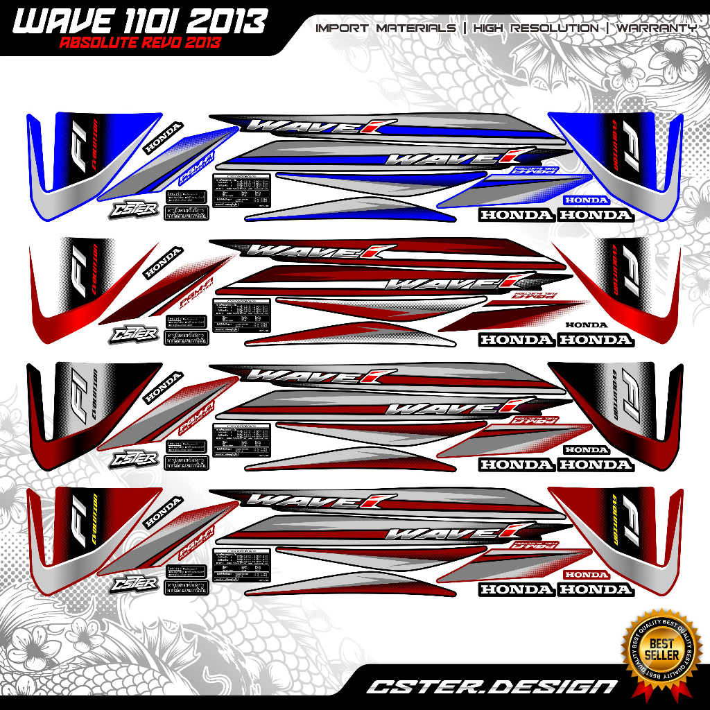 Jual STRIPING HONDA ABSOLUTE REVO FIT EVOLUTION striping wave 110i 2014 ...