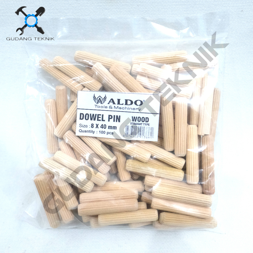 Jual Dowel Penyambung Kayu Pin Stik Joiner 100pcs ALDO 6mm 8mm 10mm ...