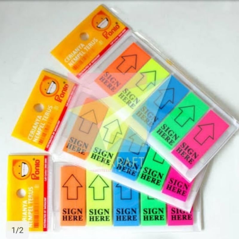 Jual SIGN HERE Flag PRONTO Sticky Note Film Arrow, Penanda Tanda Tangan ...