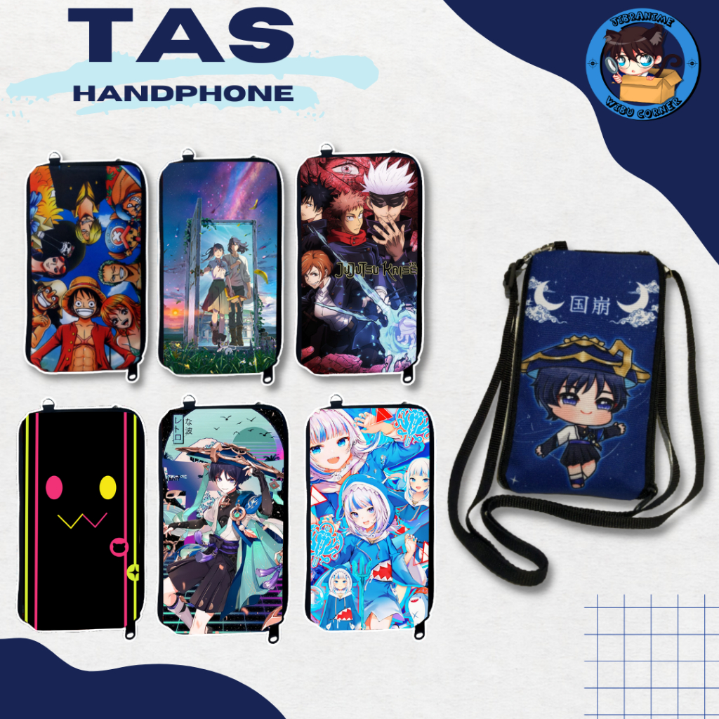 Jual tas hp handphone anime genshin hololive jujutsu kaisen spy x ...