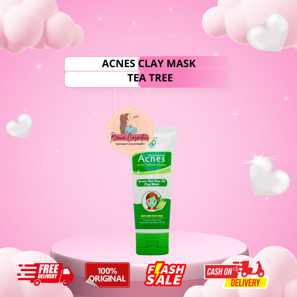Jual ACNES TEA TREE OIL CLAY MASK FIGHT ACNE BACTERIA 50 GRAM Shopee