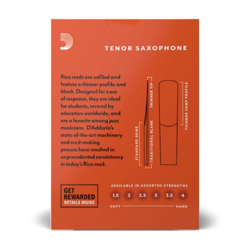 Jual Reeds Saxophone Tenor Rico Orange Box Unfiled Reeds | Shopee Indonesia