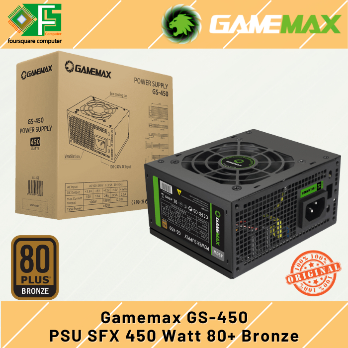 Jual Gamemax GS450 PSU SFX 450 Watt 80+ Bronze Power Supply 450W 80