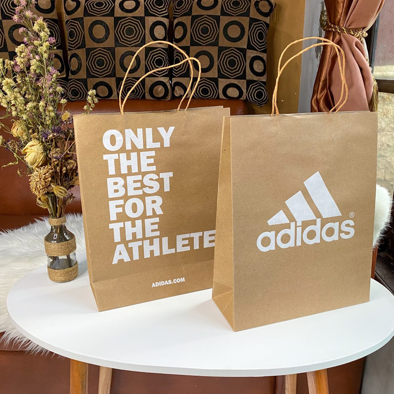 Paper Bag Adidas Coklat Size Medium Paperbag Baju