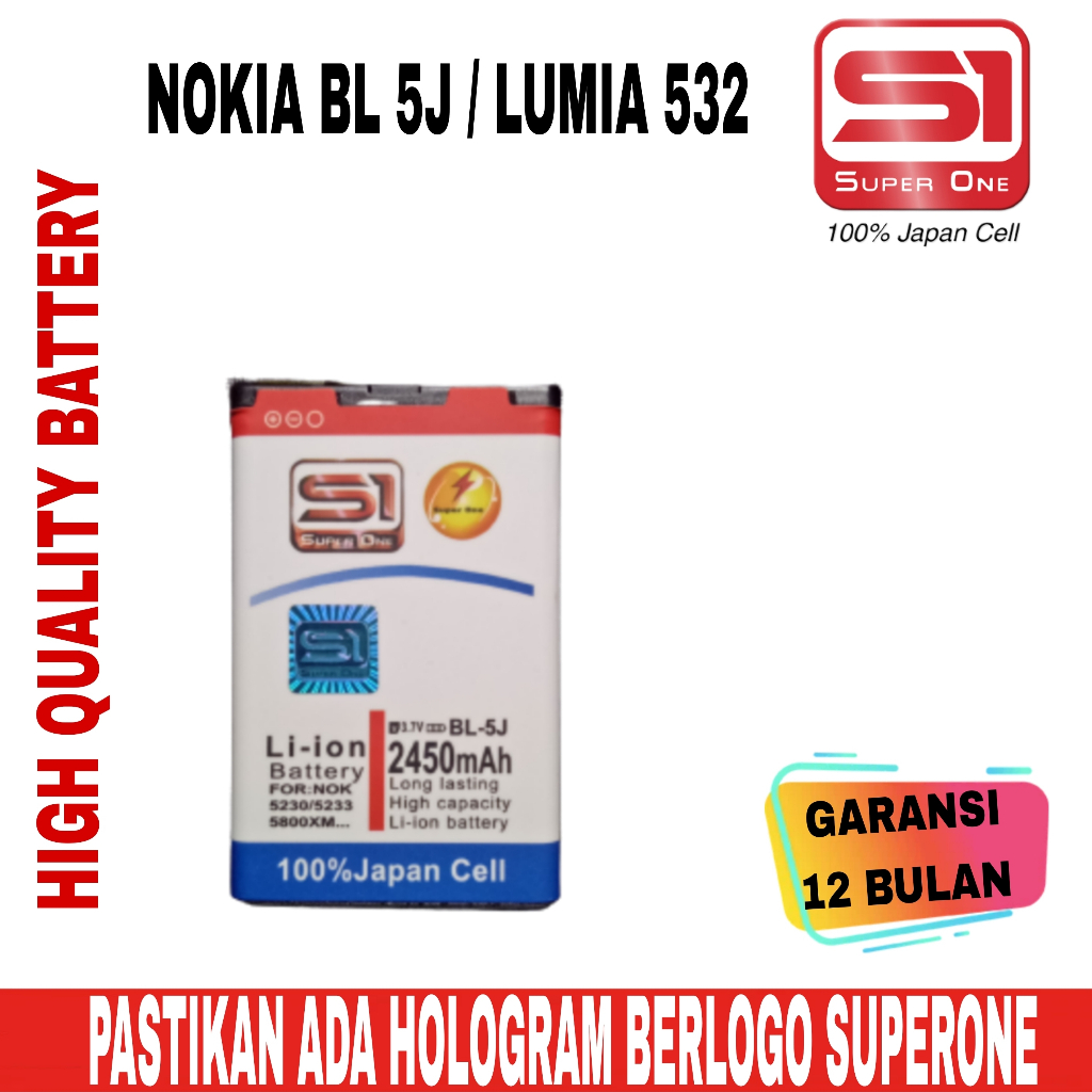 Jual SuperOne - BL 5J BL5J Nokia 5230 / 5233 / 5800 / 6760 / E52 / E55 /  E61 Batre Batrai Baterai | Shopee Indonesia