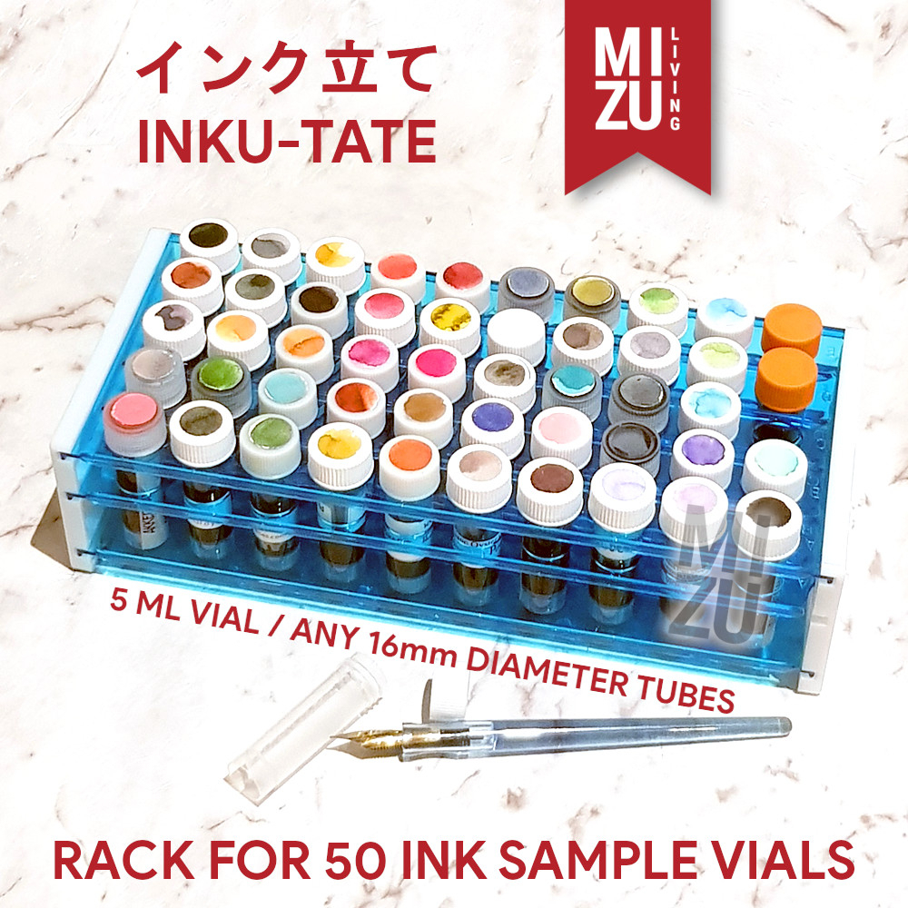 Jual MIZU INKU-TATE Fountain Pen Ink Sample Vial Rack Holder Rak Test ...