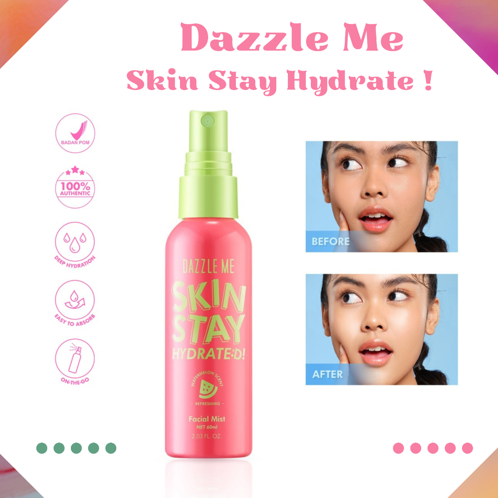 Jual Dazzle Me Skin Stay Hydrated Facial Mist 60ml Shopee Indonesia