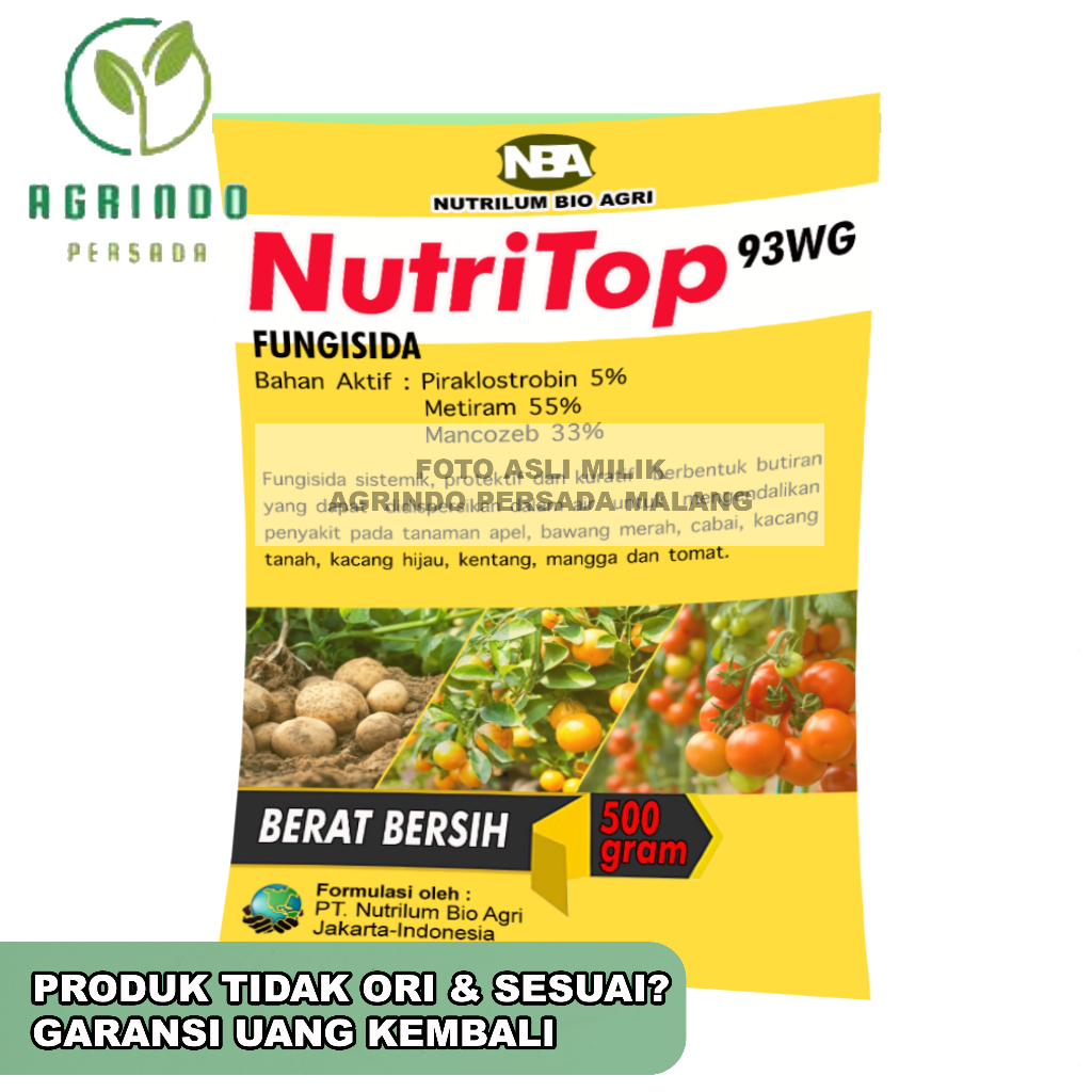 Jual Fungisida NutriTop 93WG 500 gram Fungisida Kontak Sistemik mirip