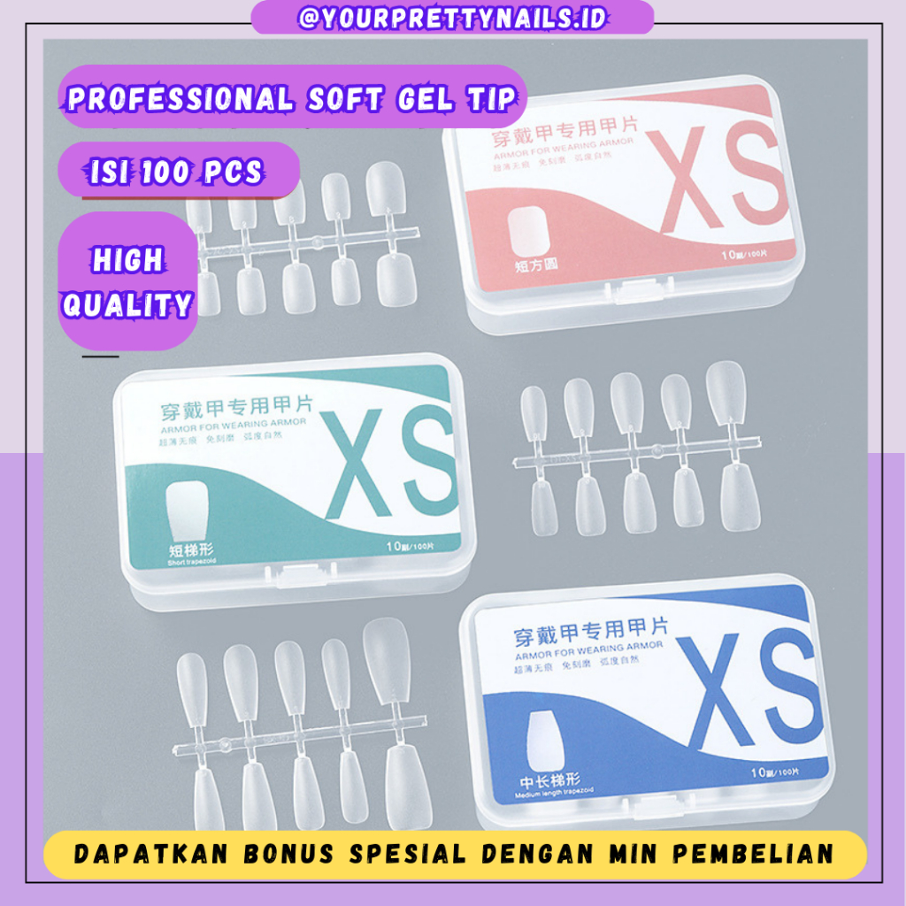 Jual Nail Soft Tip PREMIUM (100pcs) / Nail Extension Soft Tip / Soft ...