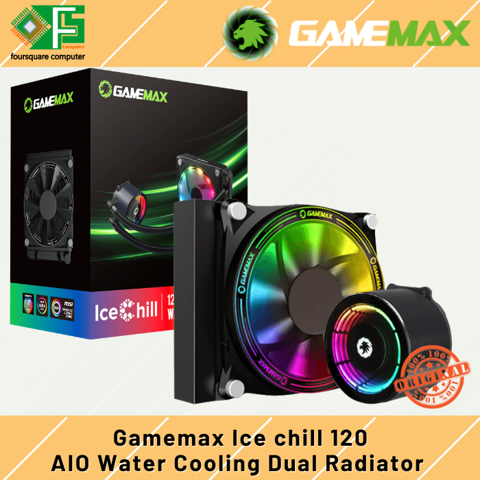 Jual AIO Water Cooling Gamemax Ice Chill 120 ARGB Liquid Cooler