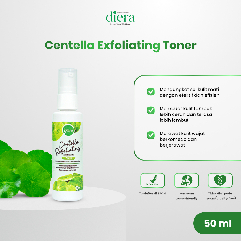 Jual Diera Skincare Centella Exfoliating Toner Wajah Spray 50ml Mengangkat Sel Kulit Mati Dengan