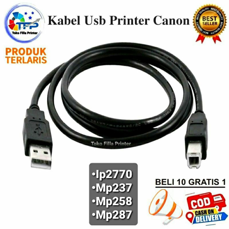 Jual Kabel Usb Printer Canon Ip2770 Mp237 Mp258Mp287 | Shopee Indonesia