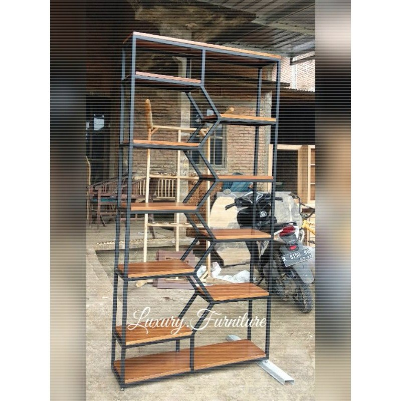 Jual /lemari tv/rak partisi industrial minimalis besi/Rak penyekat ...