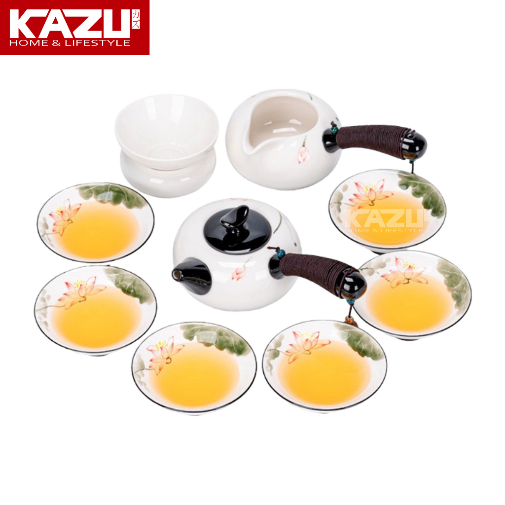 Jual KAZU K28 CHINESE TEA POT SET 6 CUP KERAMIK GAGANG LUXURY SOUVENIR ...