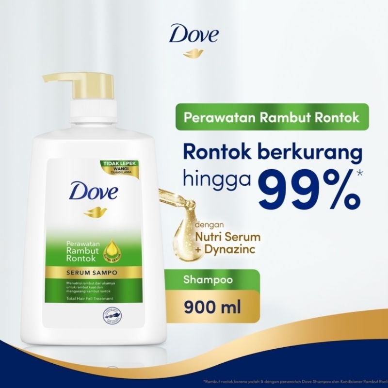 Jual Dove Shampoo Perawatan Rambut Rontok Berkurang 99 Dengan Nutri Serum900 Ml Botol 5248