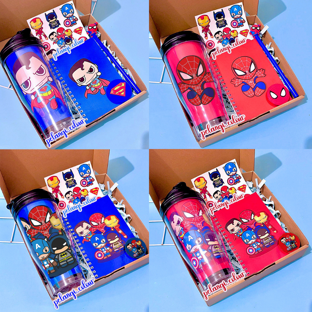 Jual Paket Box Hampers Super Hero Hulk/ Paket Kado Spiderman Iron Man ...