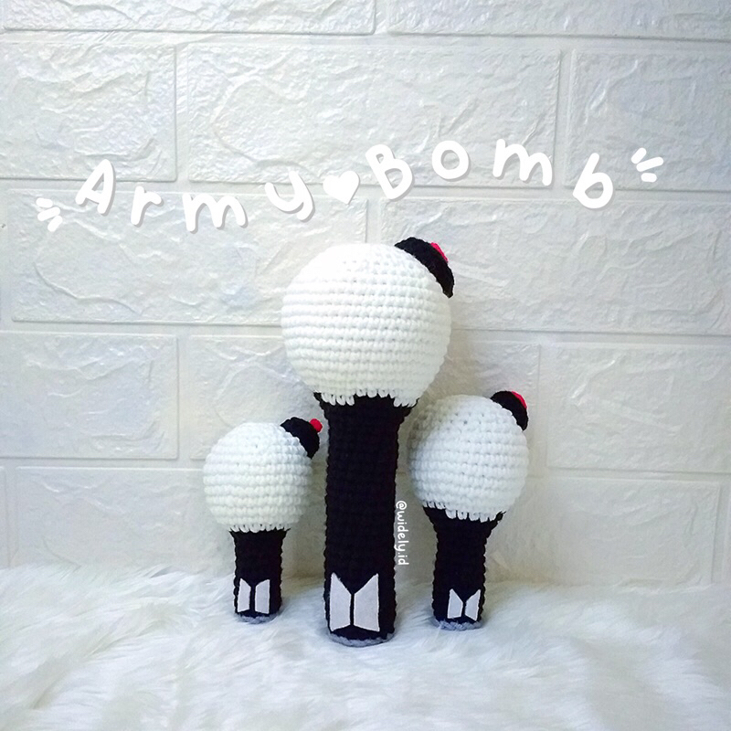Jual AMIGURUMI / BONEKA RAJUT ARMY BOMB BTS LIGHTSTICK [gantungan kunci ...