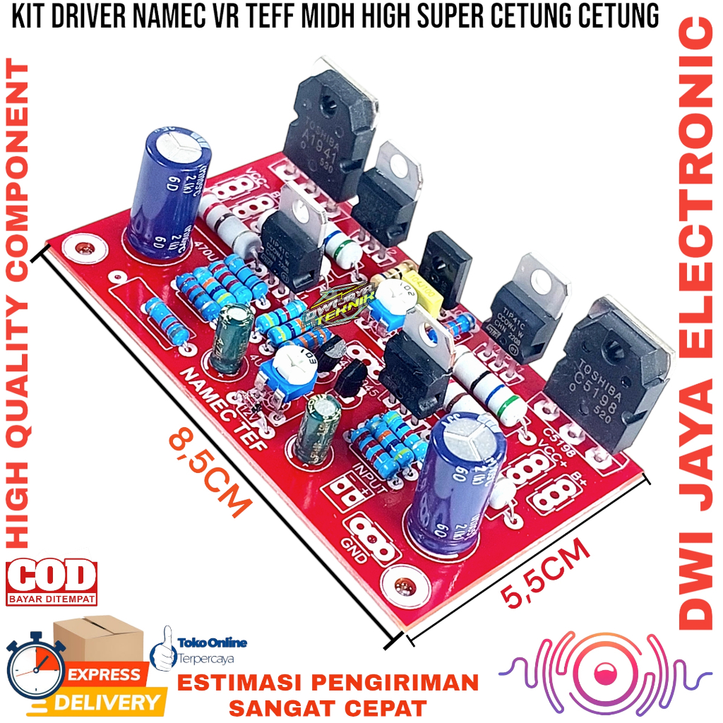 Jual KIT Driver Amplifier Namec TEFF MIDH HIGH SUPER CETANG CETUNG