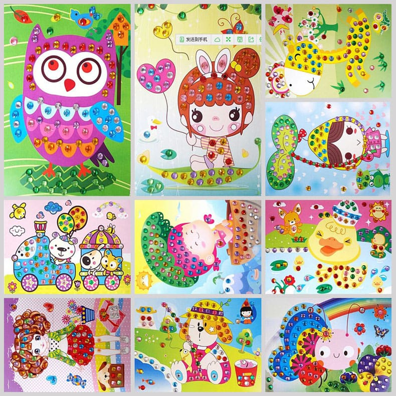Jual Mainan Menempel Kolase DIY Diamond Sticker Small Motif Random ...