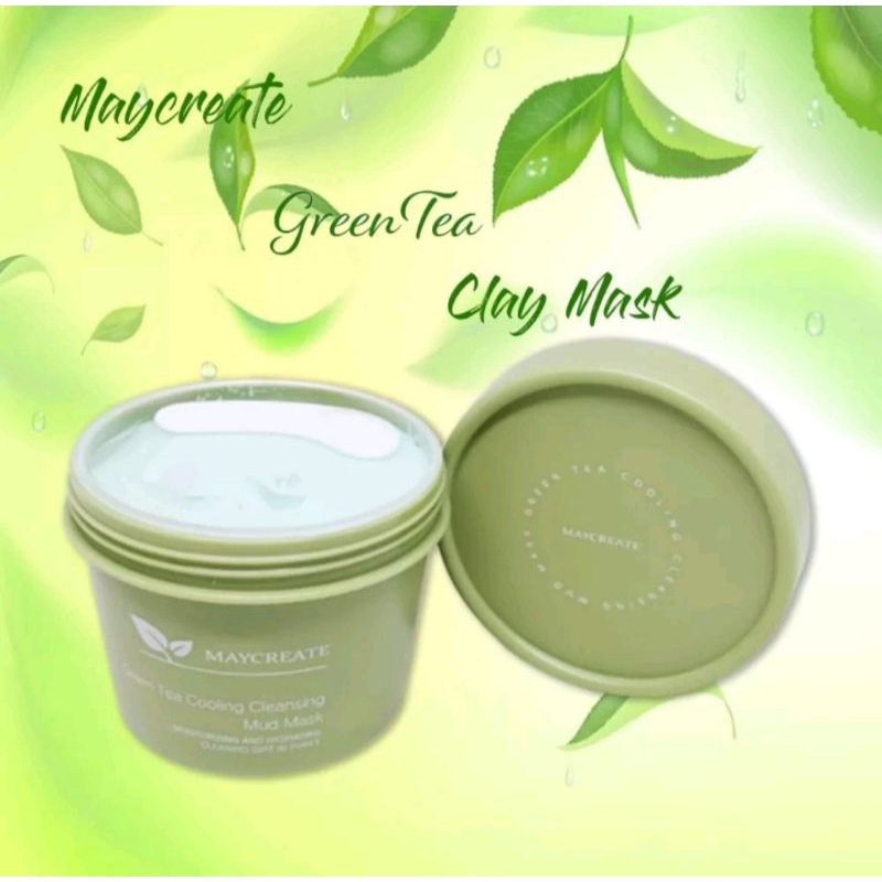 Jual Maycreate Green Tea Clay Mask Masker Wajah Greentea Pore Clean ...