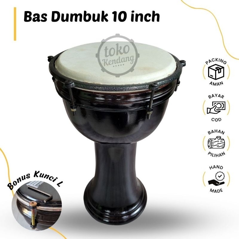 Jual Bas Dumbuk Pinggang Bass Marawis Bas Hadroh Calti Kulit Ukuran 10 ...