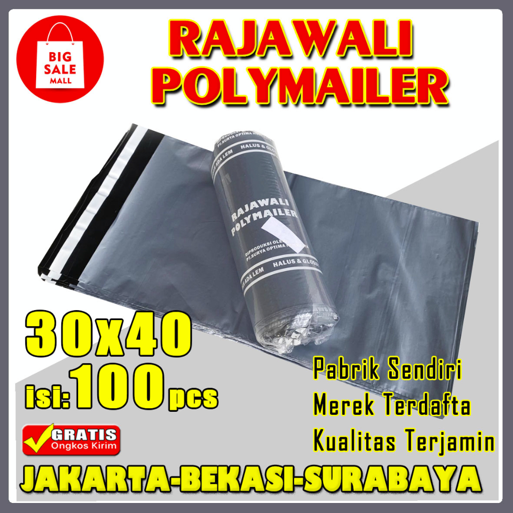 Jual Plastik Polymailer Warna 30x40cm Isi 100pcs Rajawali Permium Pinus Ekonomi Plastik Packing 7352