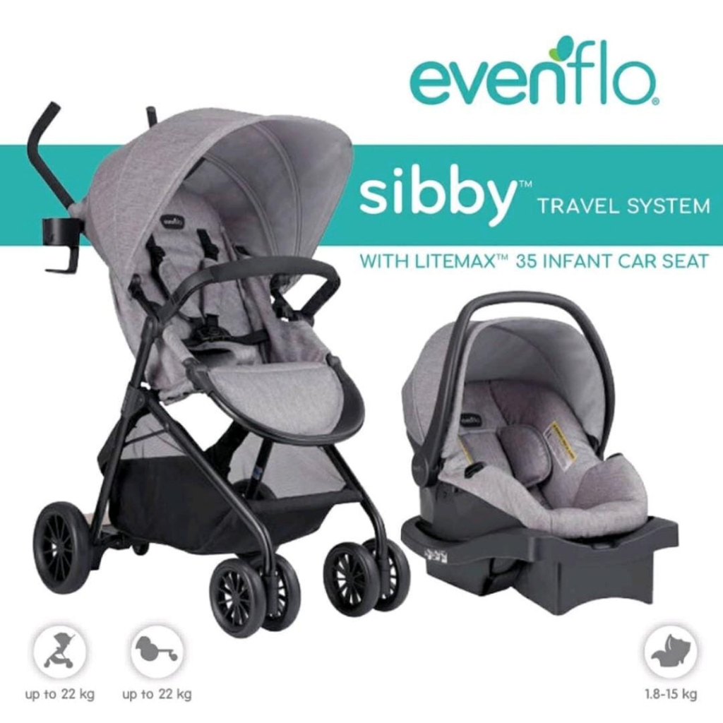 Jual Cocolatte Stroller Evenflo Sibby Travel System G0316A+CS31W1+B007W