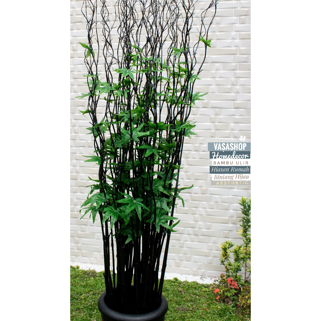 Jual Perlengkapan Rumah Tanaman Artifisial 25 Btg Bambu Ulir Hitam ...