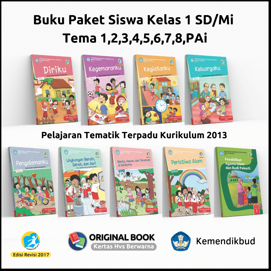 Jual Buku Pelajaran Paket Siswa Kelas 1 SD/MI Tema 1,2,3,4,5,6,7,8,PAI ...